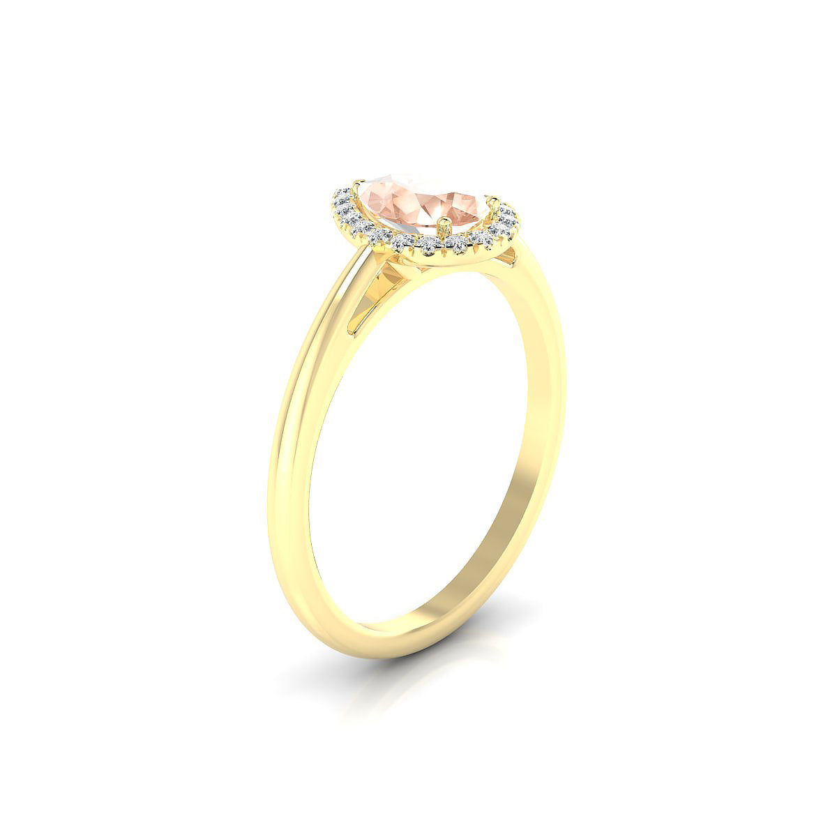 Solar | 18k Yellow Gold 7 x 5 mm Pear Morganite Ring
