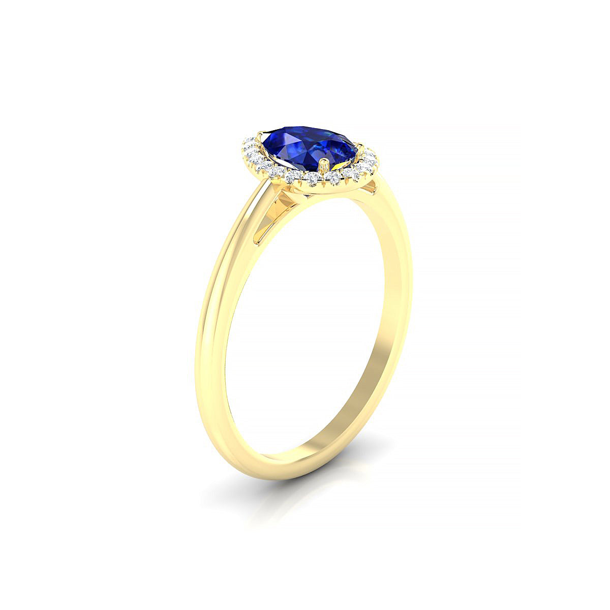 Solar | 18k Yellow Gold 7 x 5 mm Pear Sapphire Ring