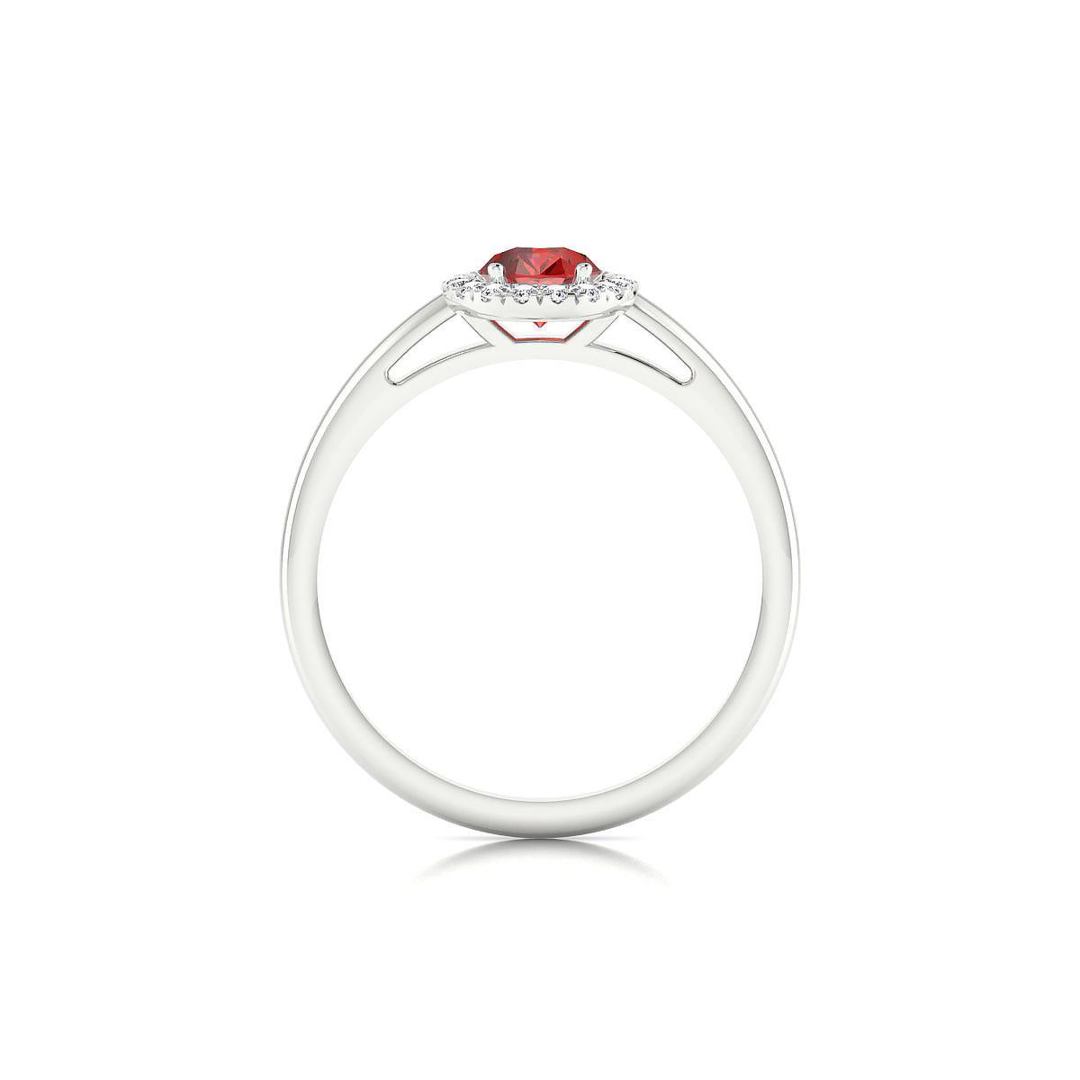 Solar | 18k White Gold 7 x 5 mm Pear Garnet Ring