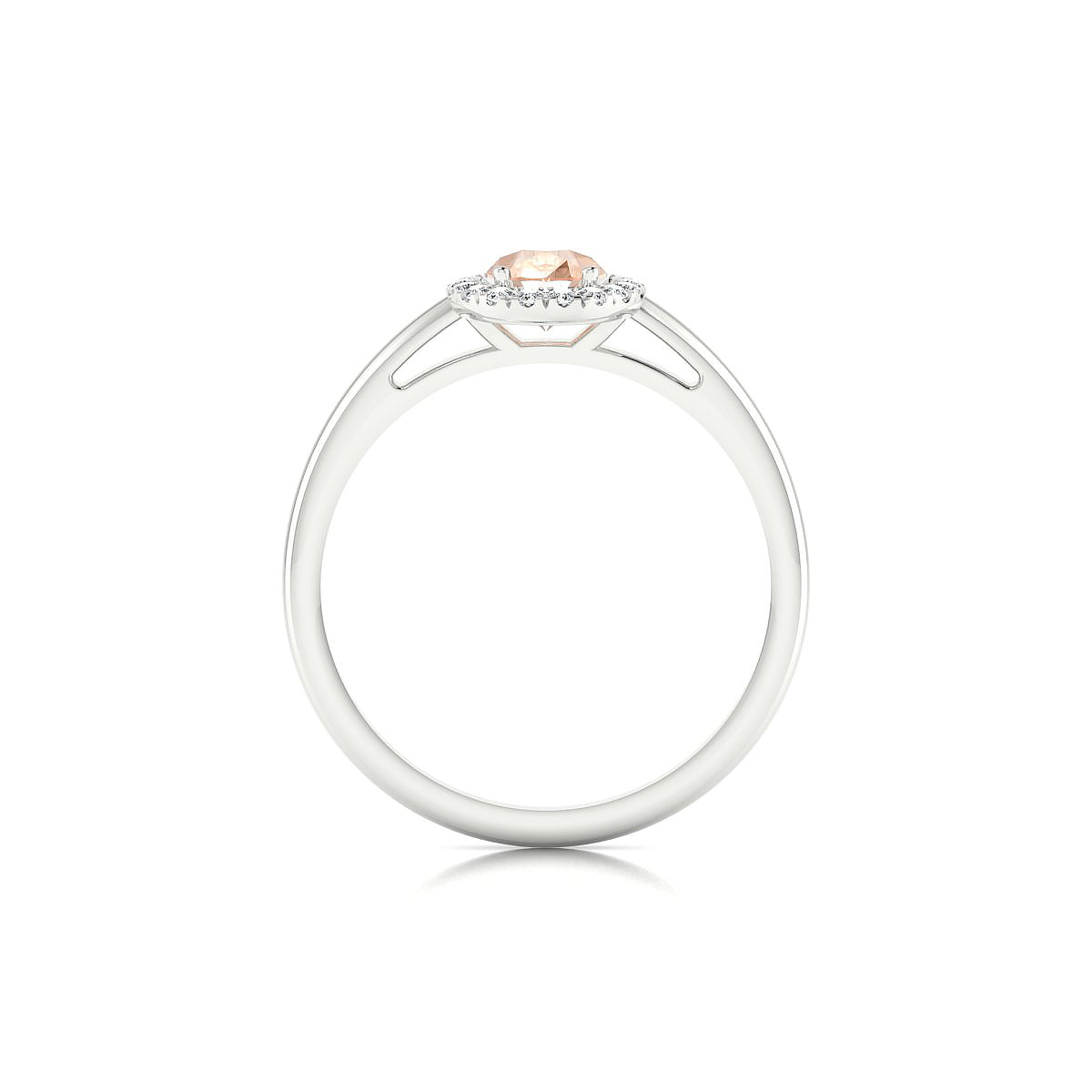 Solar | 18k White Gold 7 x 5 mm Pear Morganite Ring
