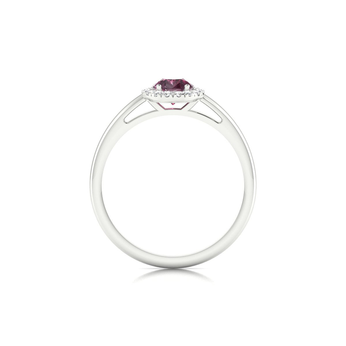 Solar | 18k White Gold 7 x 5 mm Pear Rhodolite Ring