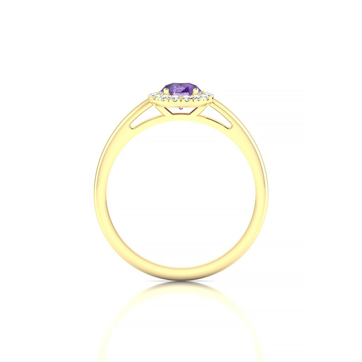 Solar | 18k Yellow Gold 7 x 5 mm Pear Amethyst Ring