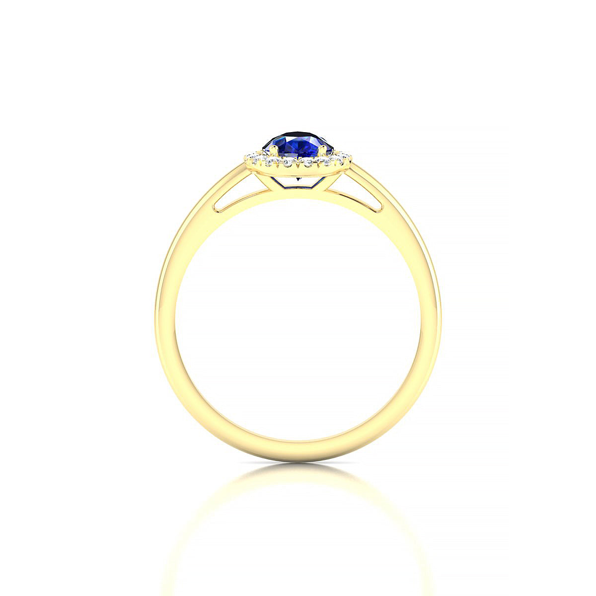 Solar | 18k Yellow Gold 7 x 5 mm Pear Sapphire Ring
