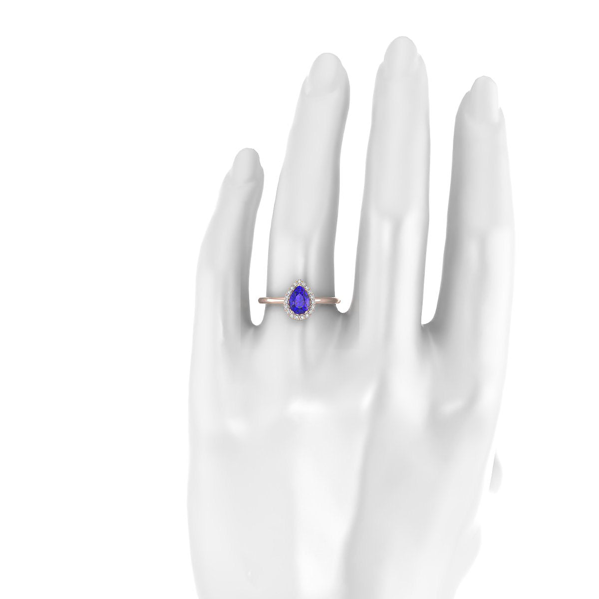 Solar | 18k Rose Gold 7 x 5 mm Pear Tanzanite Ring