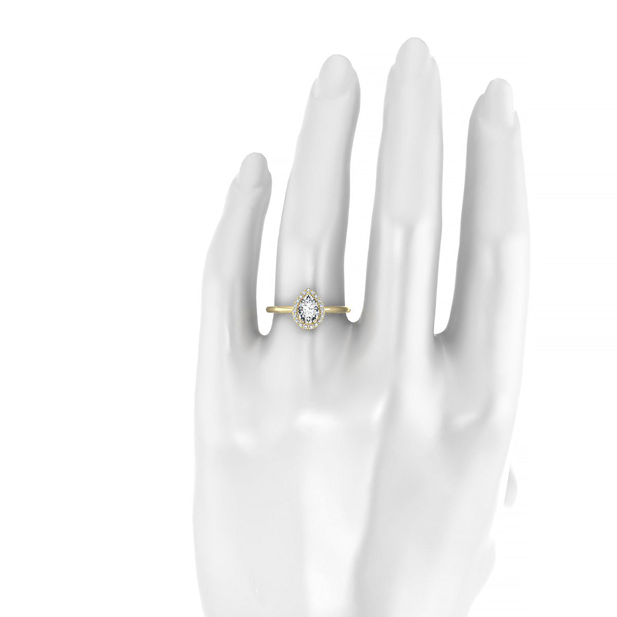 Solar | 18k Yellow Gold 7 x 5 mm Pear Diamond Ring