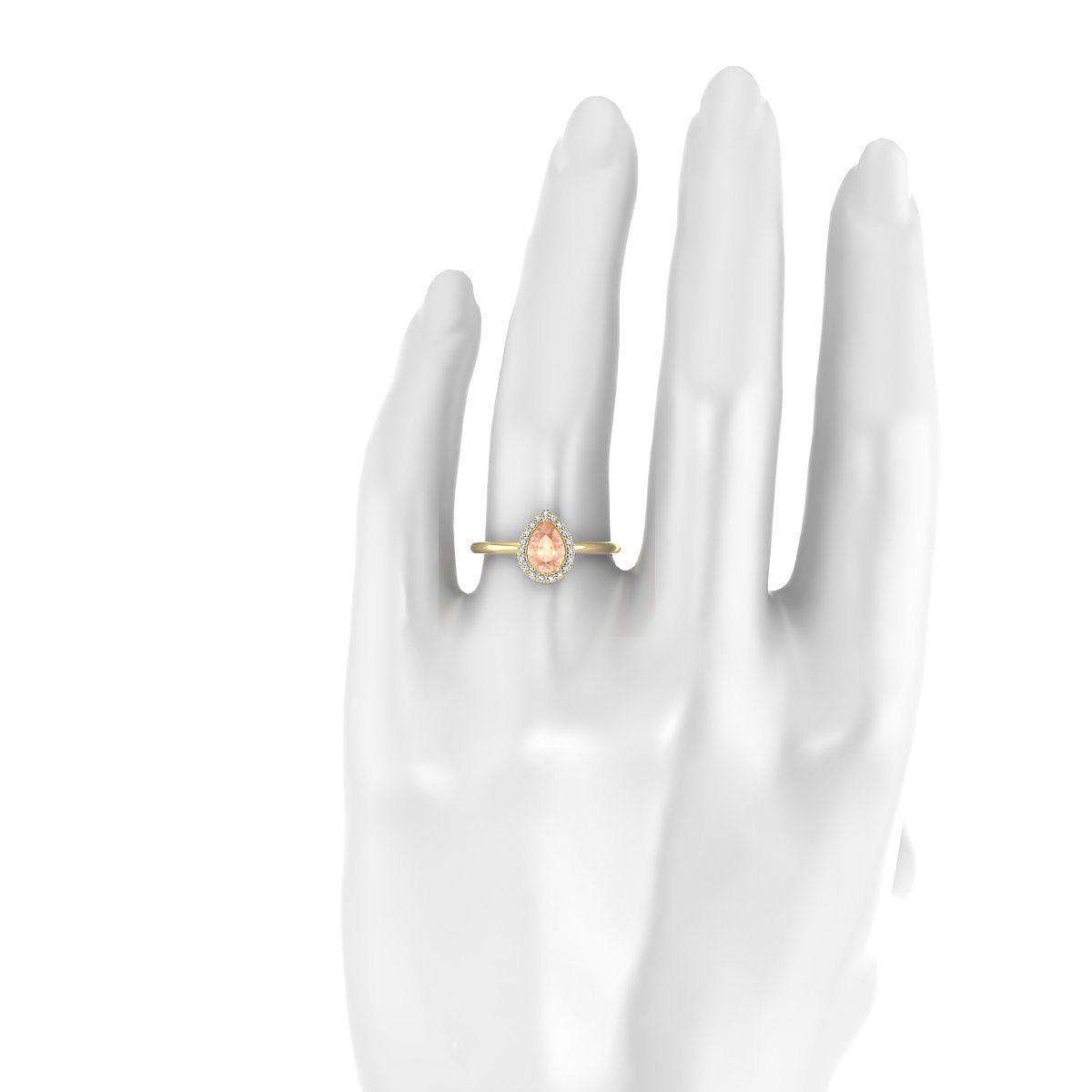 Solar | 18k Yellow Gold 7 x 5 mm Pear Morganite Ring