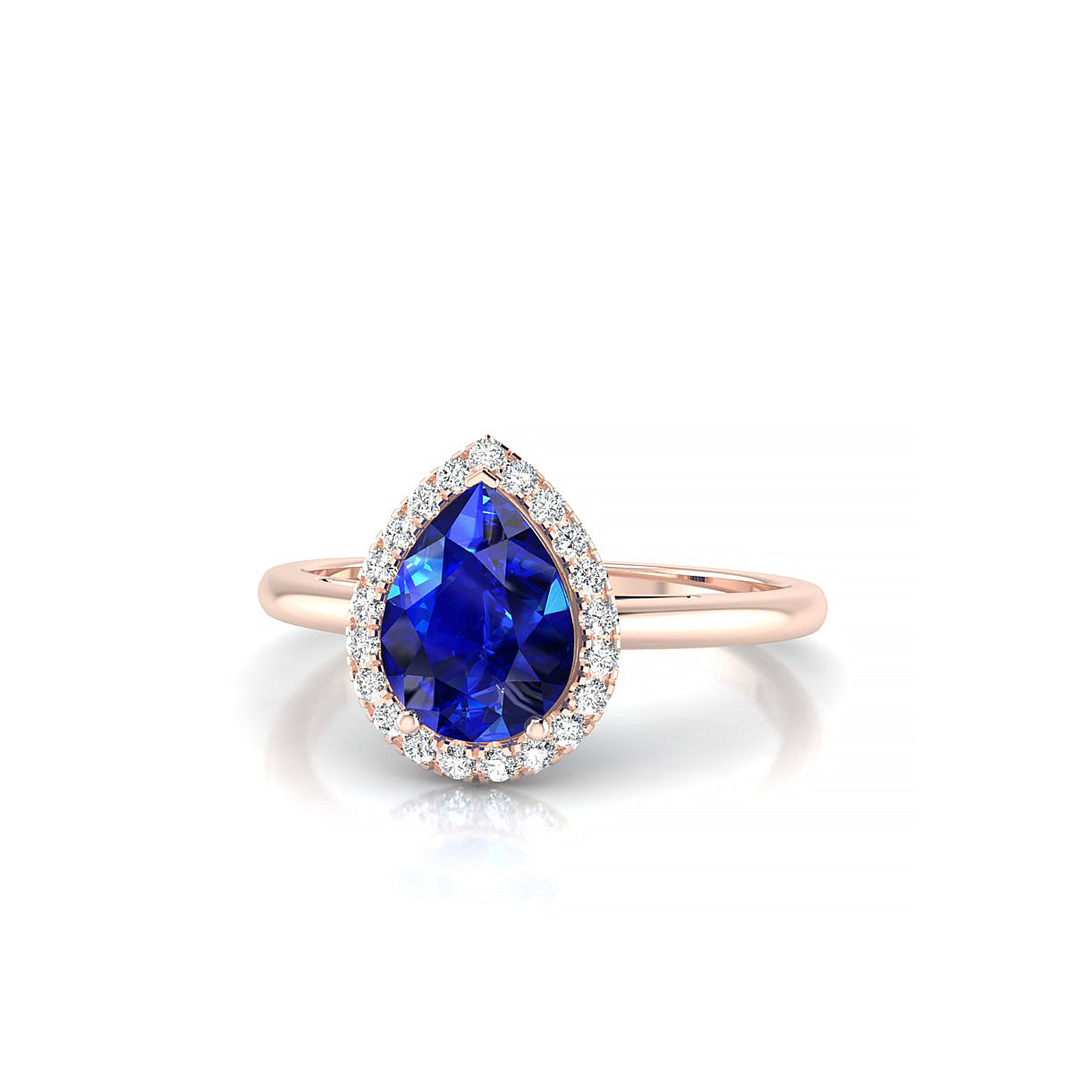 Solar | 18k Rose Gold 8 x 6 mm Pear Sapphire Ring