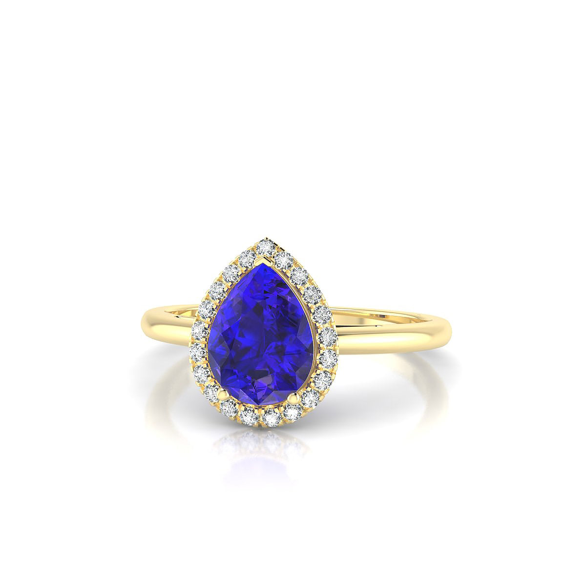 Solar | 18k Yellow Gold 8 x 6 mm Pear Tanzanite Ring
