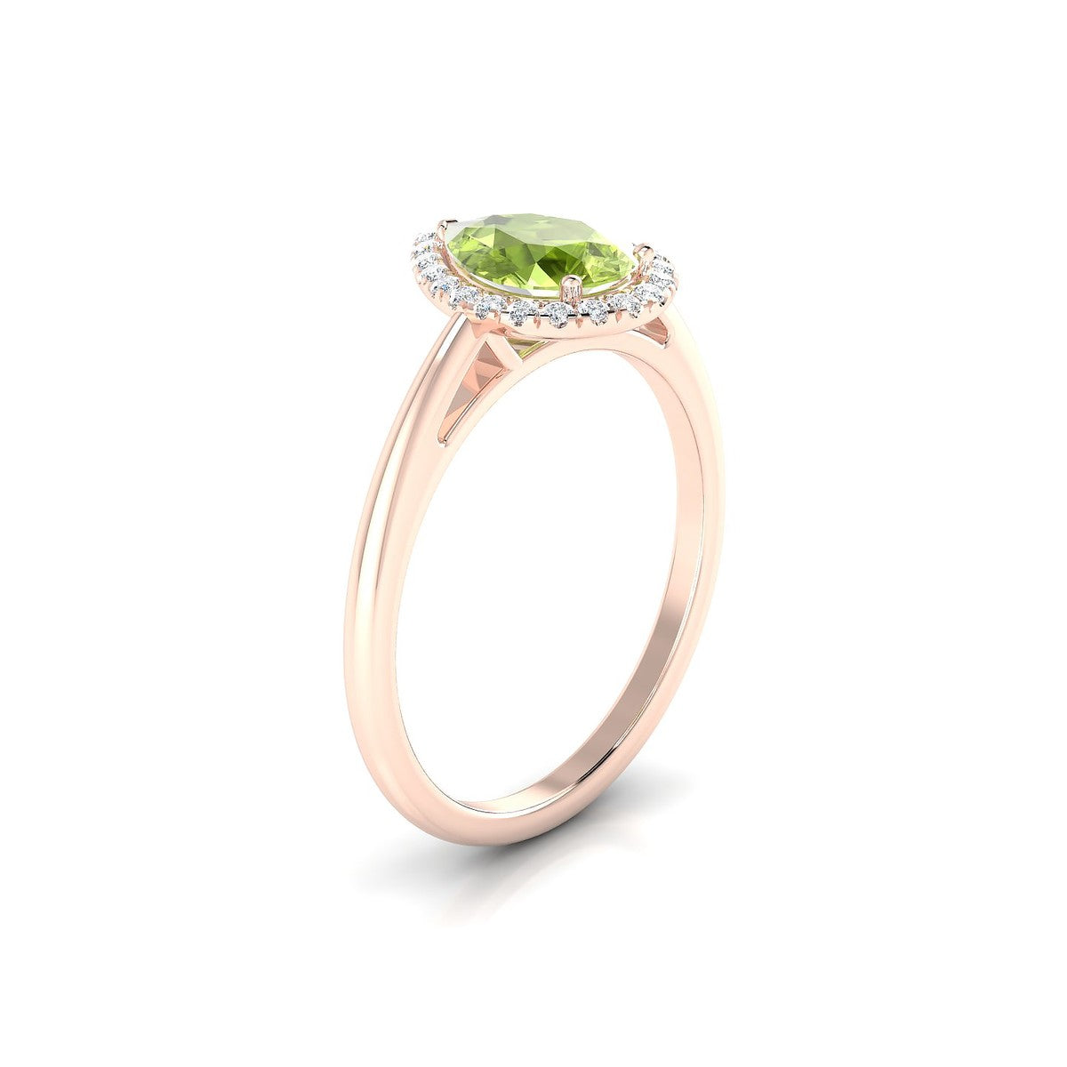 Solar | 18k Rose Gold 8 x 6 mm Pear Peridot Ring