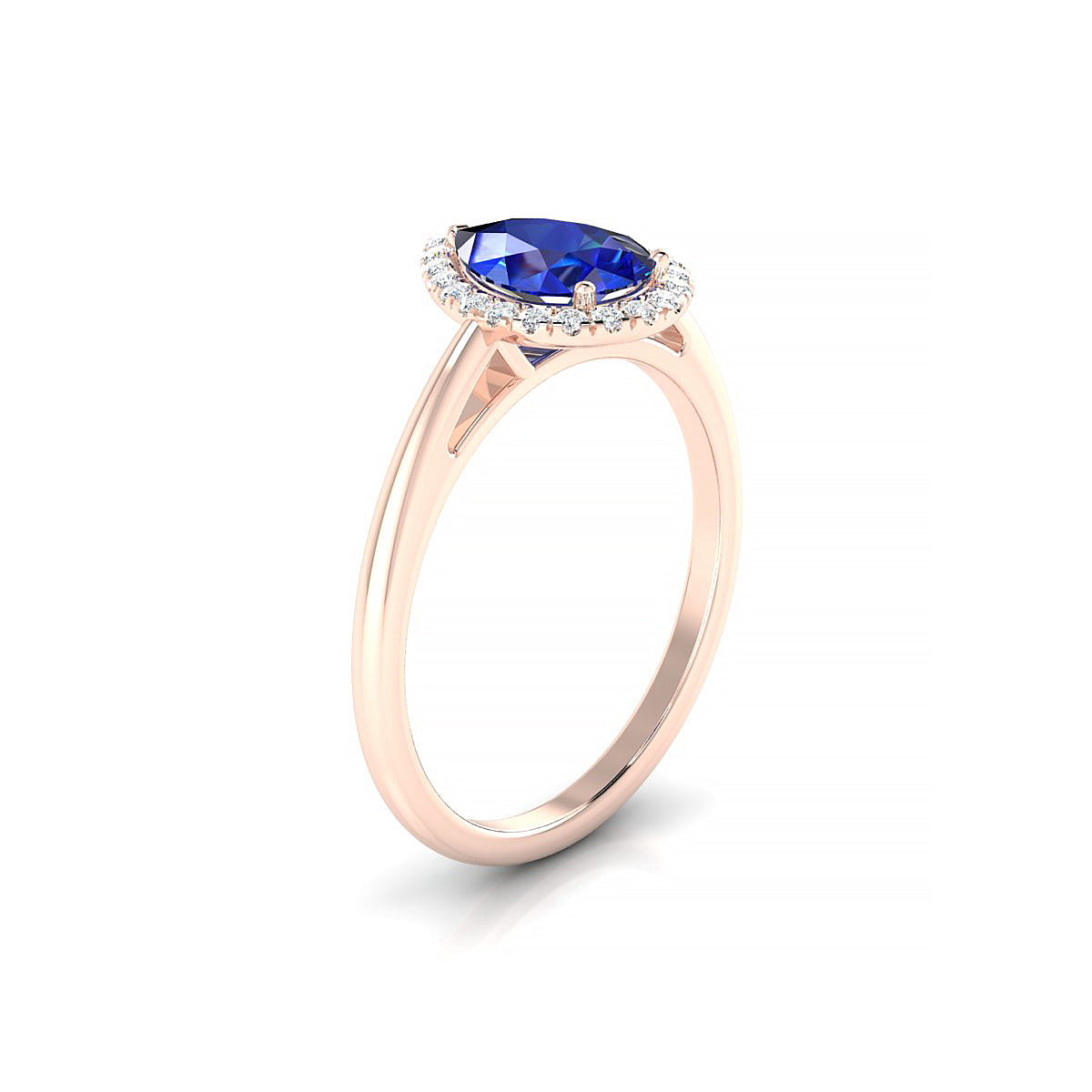 Solar | 18k Rose Gold 8 x 6 mm Pear Sapphire Ring