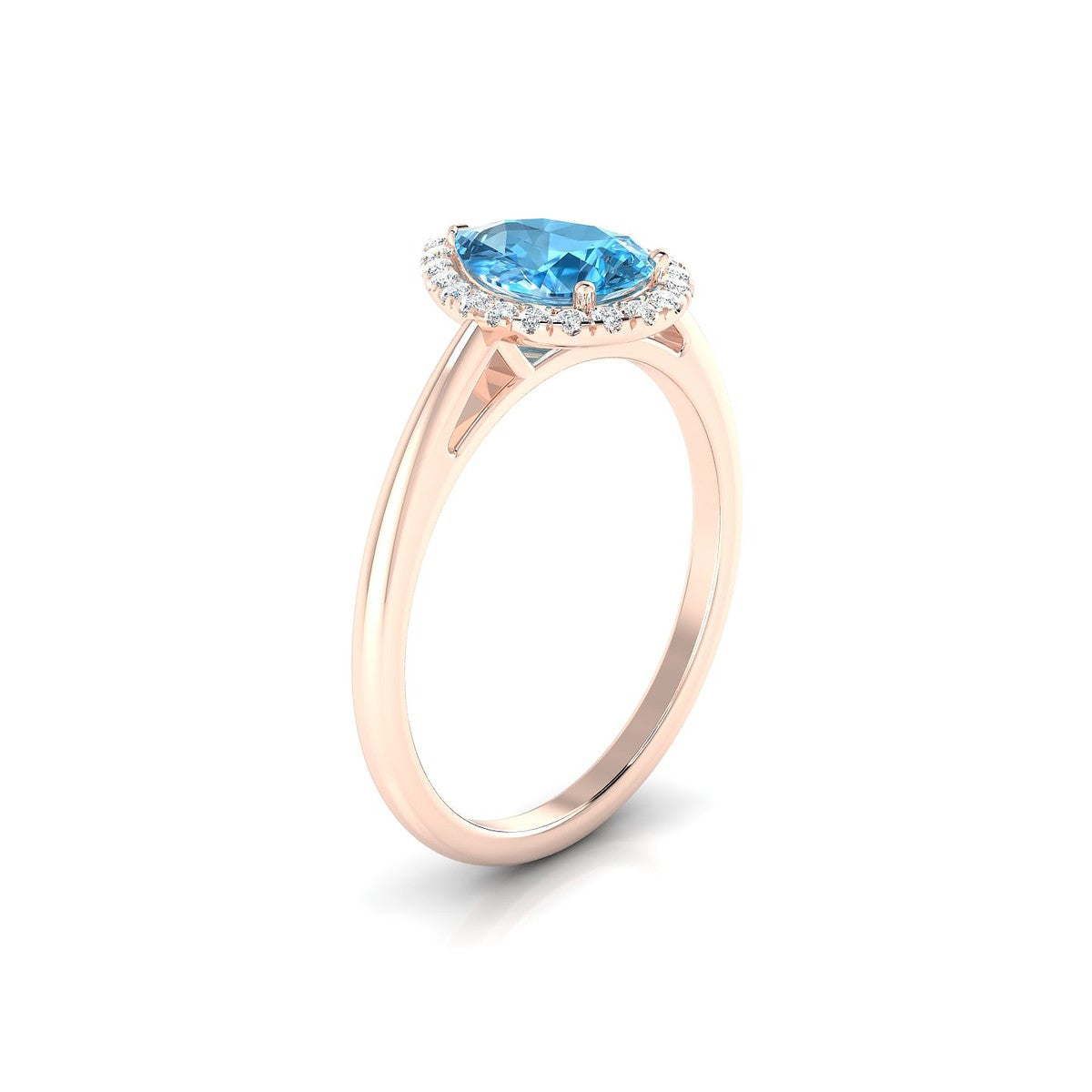 Solar | 18k Rose Gold 8 x 6 mm Pear Topaz Ring