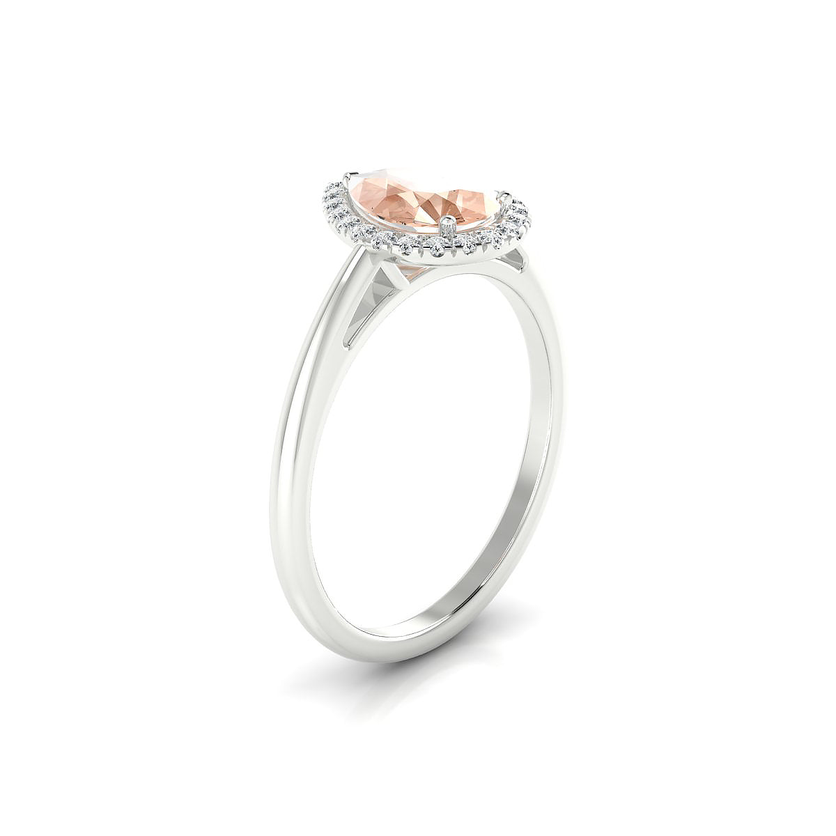 Solar | 18k White Gold 8 x 6 mm Pear Morganite Ring