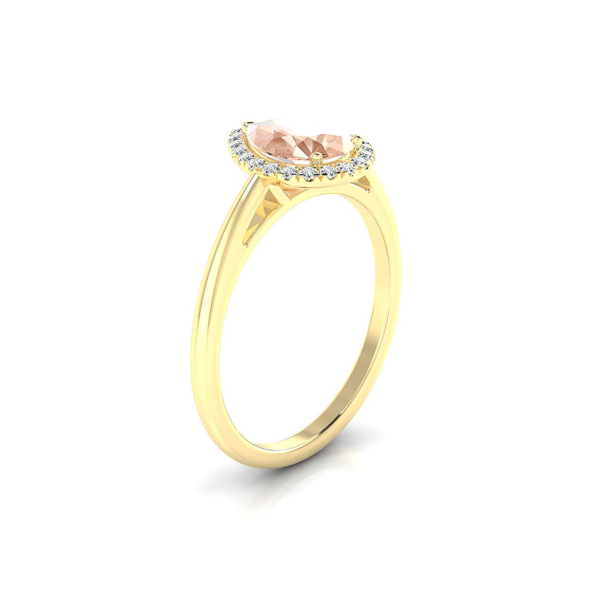 Solar | 18k Yellow Gold 8 x 6 mm Pear Morganite Ring