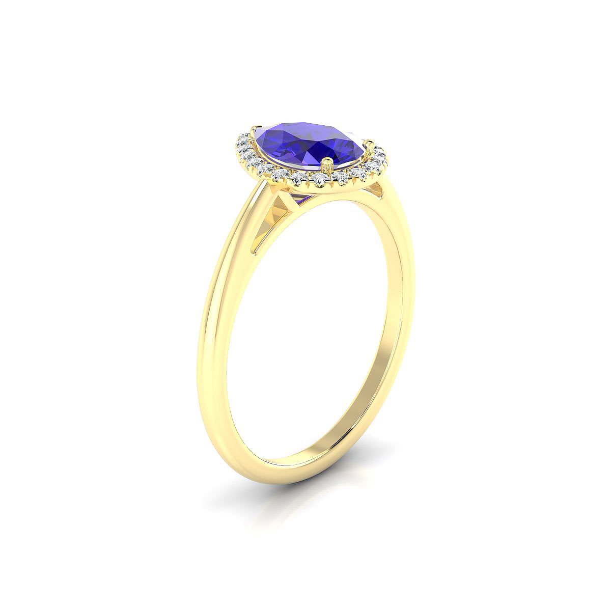 Solar | 18k Yellow Gold 8 x 6 mm Pear Tanzanite Ring