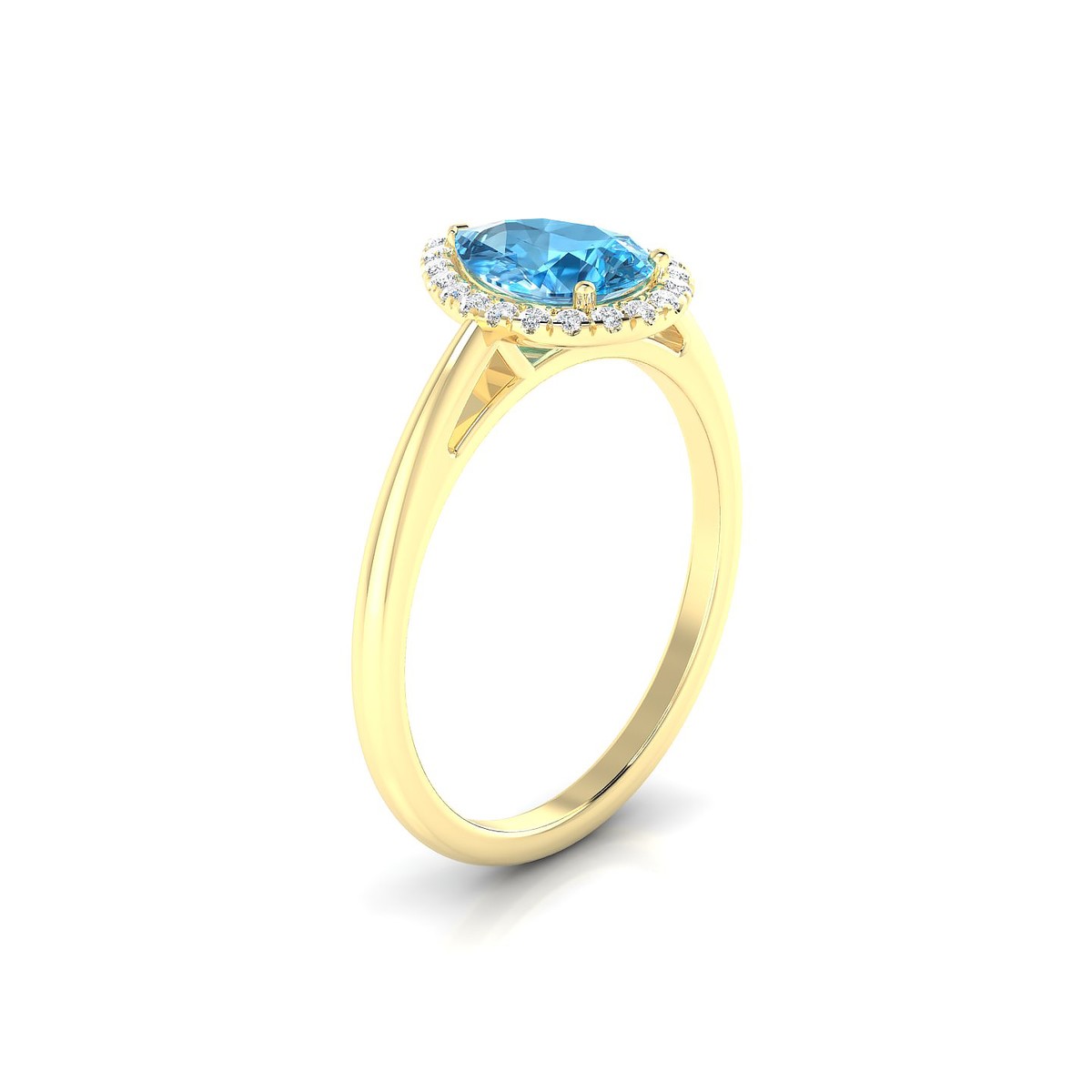 Solar | 18k Yellow Gold 8 x 6 mm Pear Topaz Ring