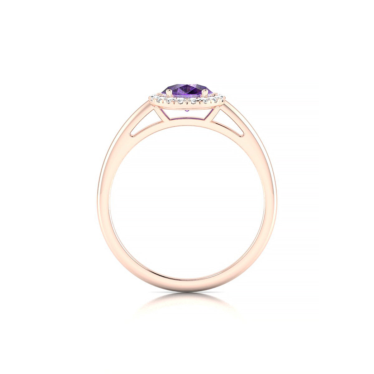Solar | 18k Rose Gold 8 x 6 mm Pear Amethyst Ring
