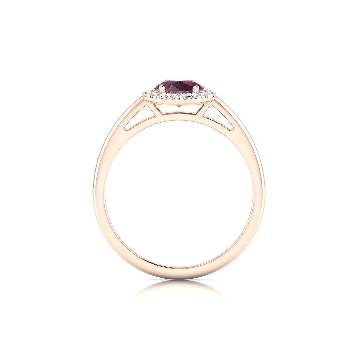 Solar | 18k Rose Gold 8 x 6 mm Pear Rhodolite Ring