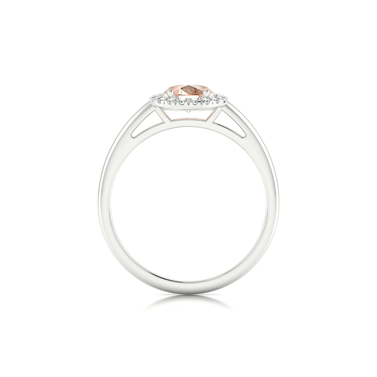 Solar | 18k White Gold 8 x 6 mm Pear Morganite Ring