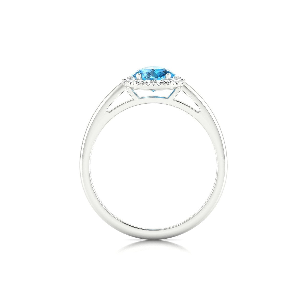Solar | 18k White Gold 8 x 6 mm Pear Topaz Ring