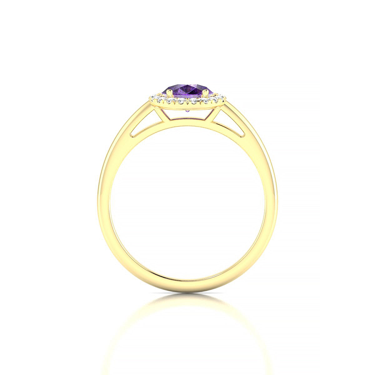 Solar | 18k Yellow Gold 8 x 6 mm Pear Amethyst Ring