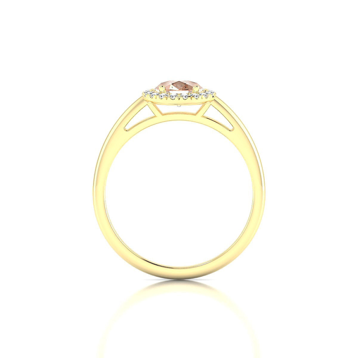 Solar | 18k Yellow Gold 8 x 6 mm Pear Morganite Ring