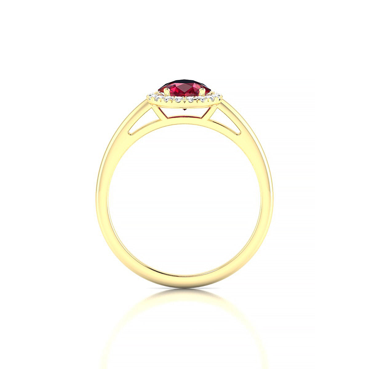 Solar | 18k Yellow Gold 8 x 6 mm Pear Ruby Ring