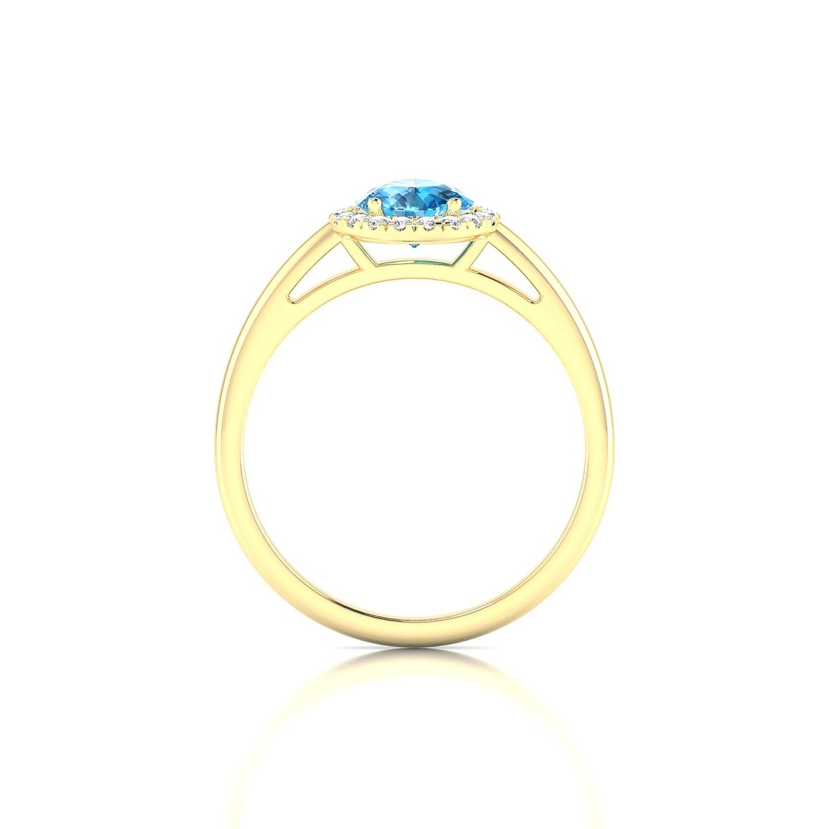 Solar | 18k Yellow Gold 8 x 6 mm Pear Topaz Ring