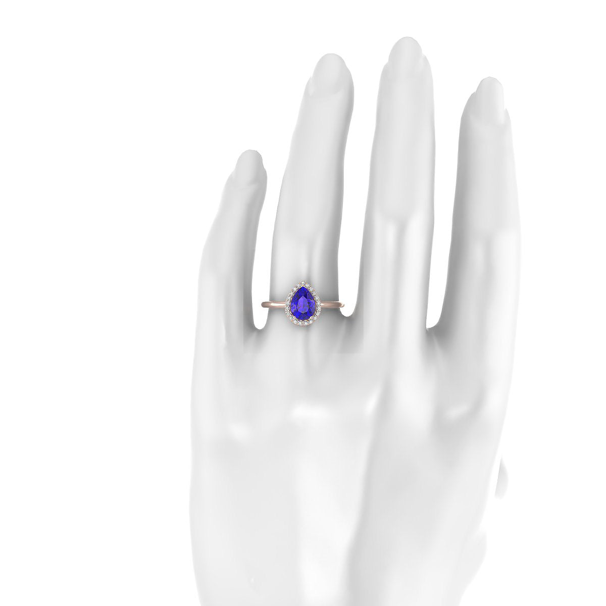 Solar | 18k Rose Gold 8 x 6 mm Pear Tanzanite Ring