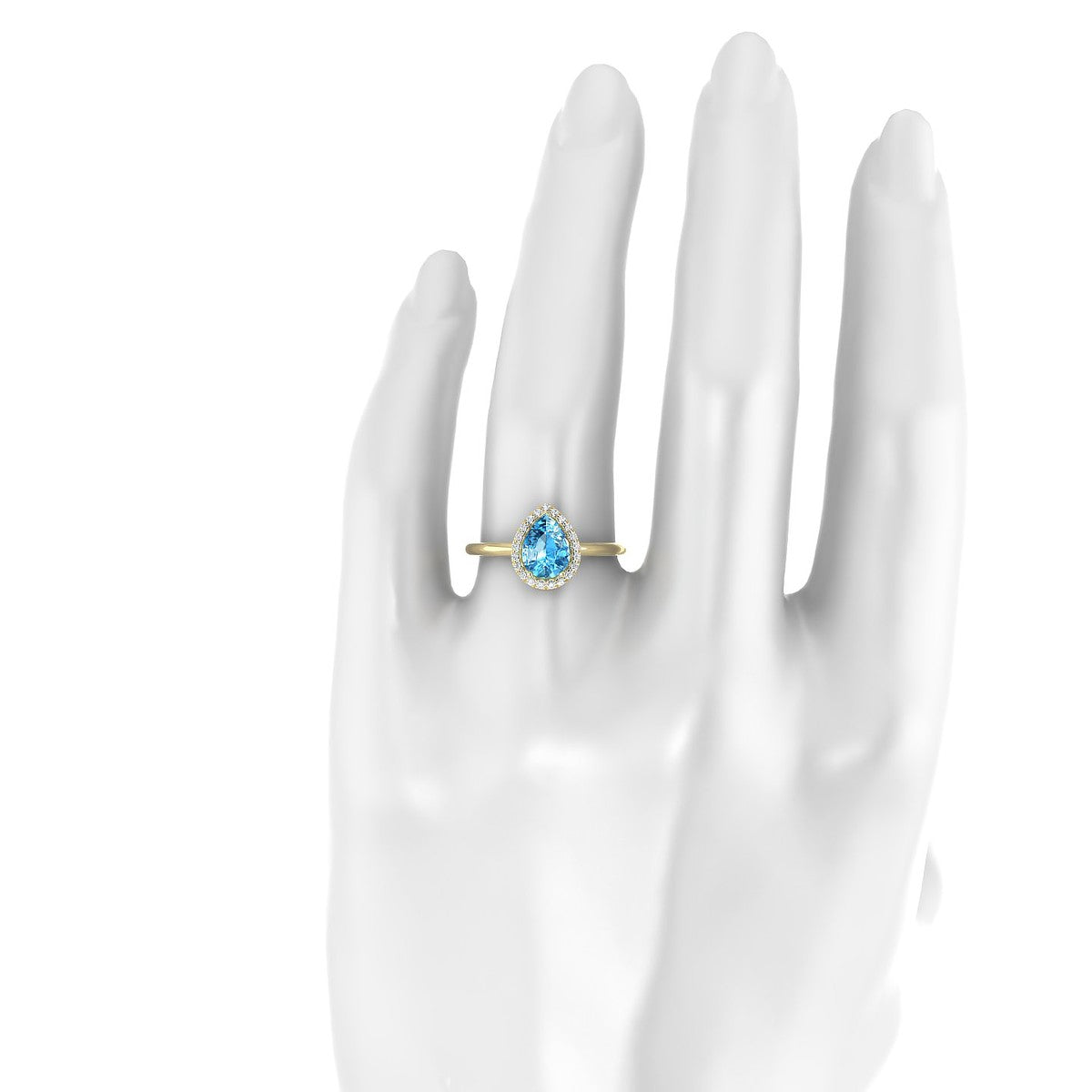 Solar | 18k Yellow Gold 8 x 6 mm Pear Topaz Ring