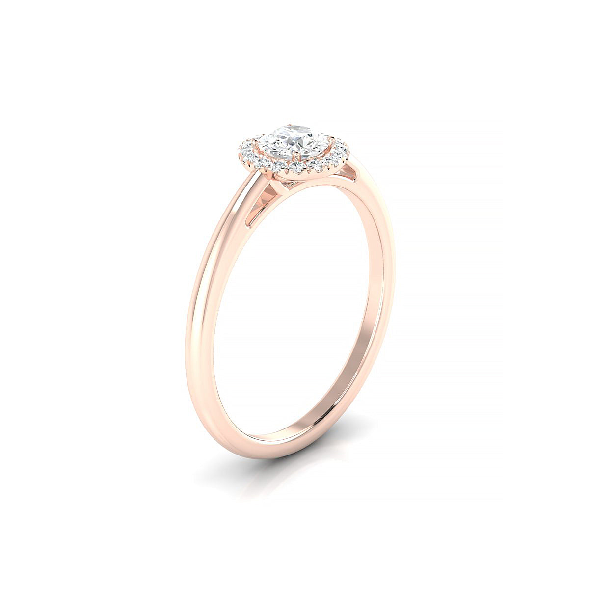 Solar | 18k Rose Gold 4.2 mm Round Diamond Ring
