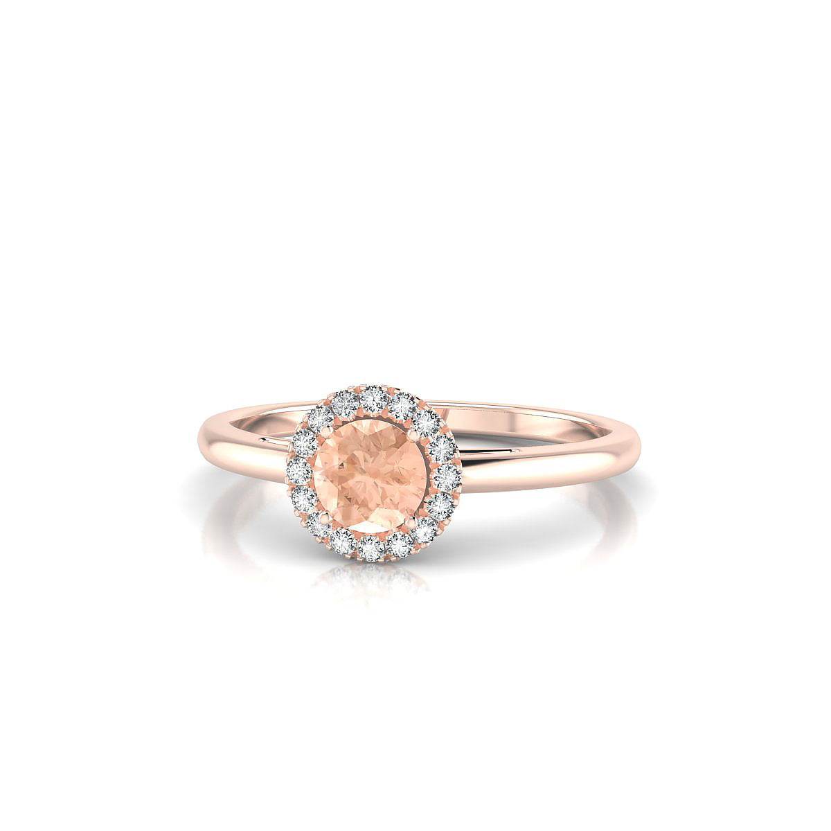 Solar | 18k Rose Gold 4.5 mm Round Morganite Ring