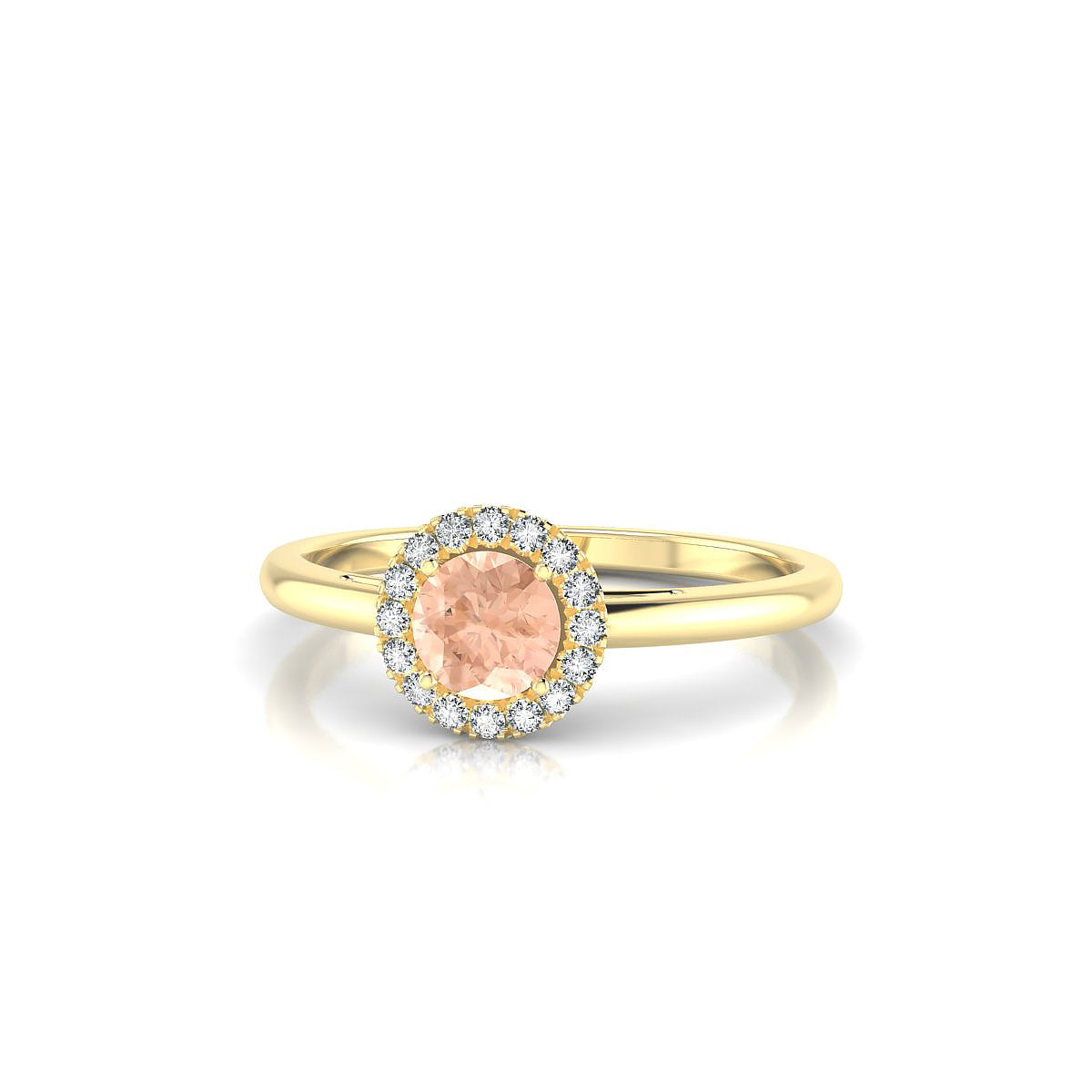 Solar | 18k Yellow Gold 4.5 mm Round Morganite Ring