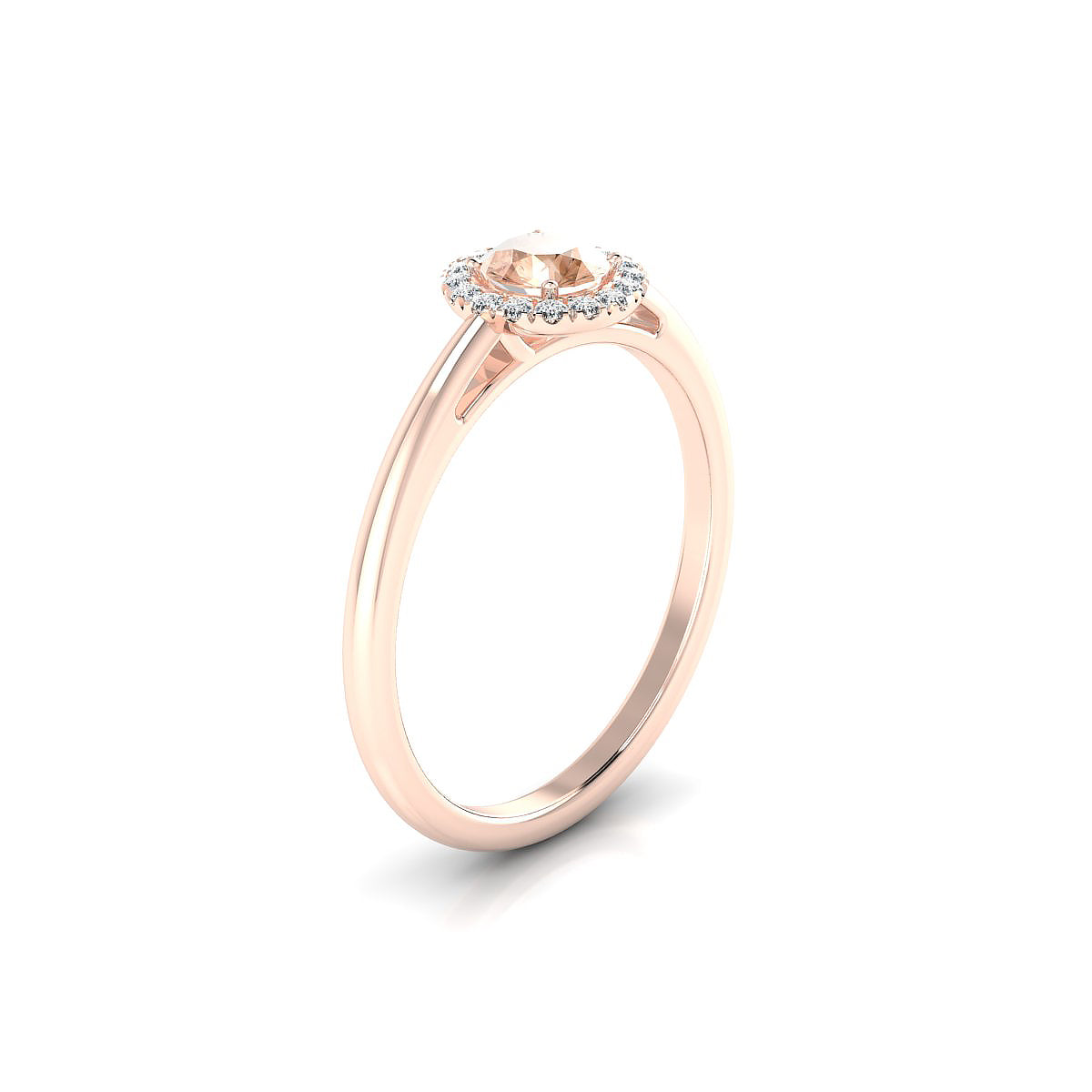 Solar | 18k Rose Gold 4.5 mm Round Morganite Ring