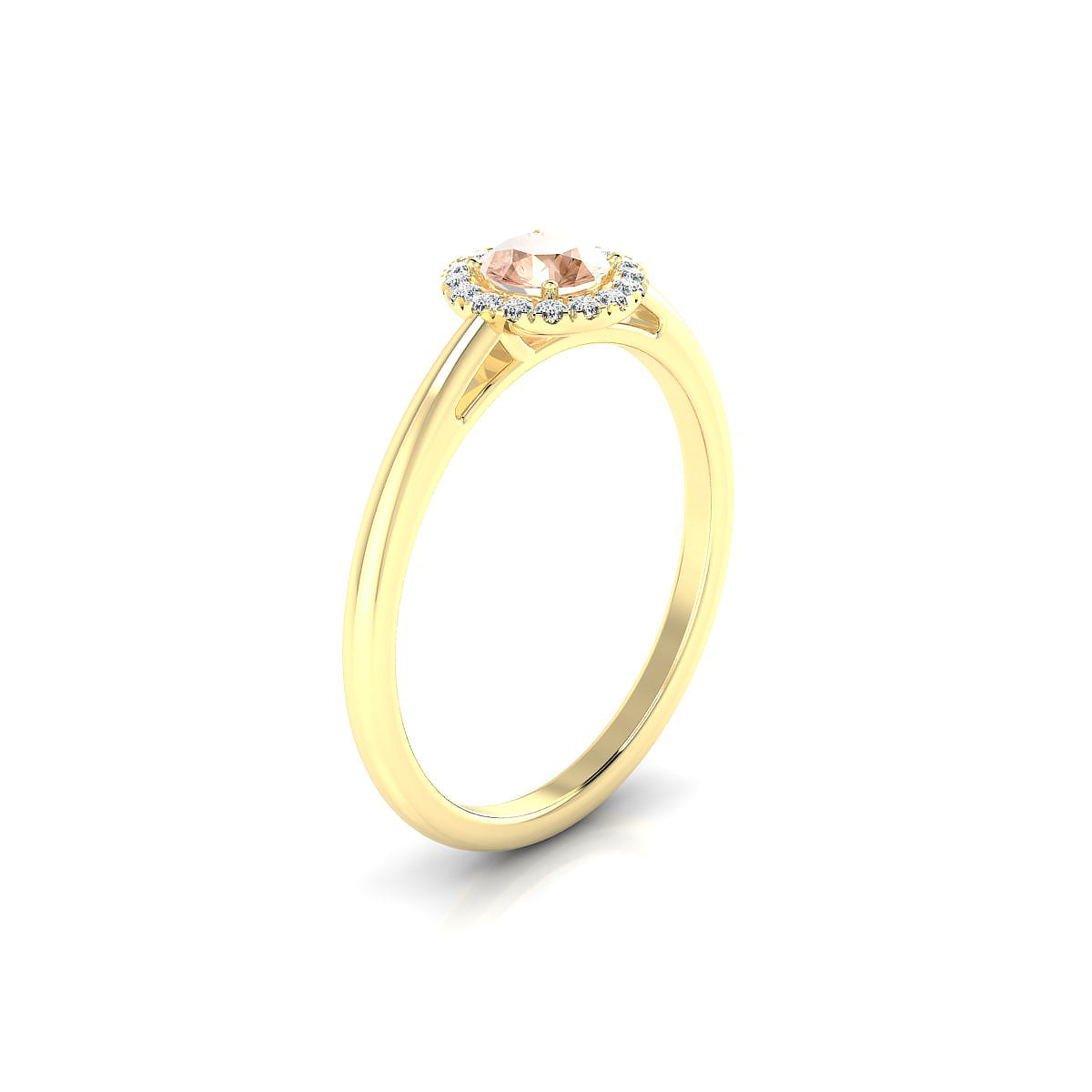 Solar | 18k Yellow Gold 4.5 mm Round Morganite Ring