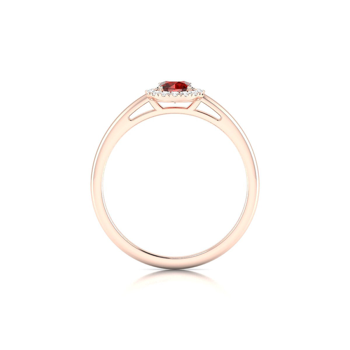 Solar | 18k Rose Gold 4.5 mm Round Garnet Ring