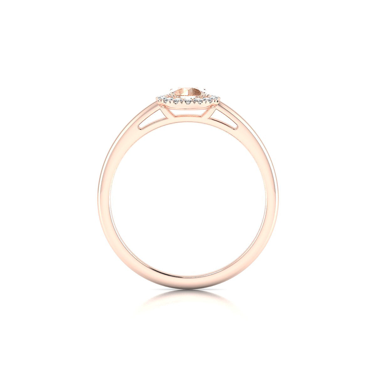 Solar | 18k Rose Gold 4.5 mm Round Morganite Ring