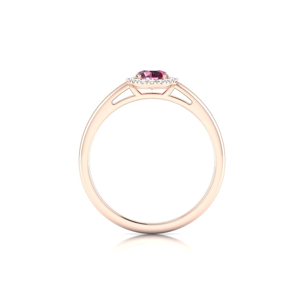 Solar | 18k Rose Gold 4.5 mm Round Rhodolite Ring