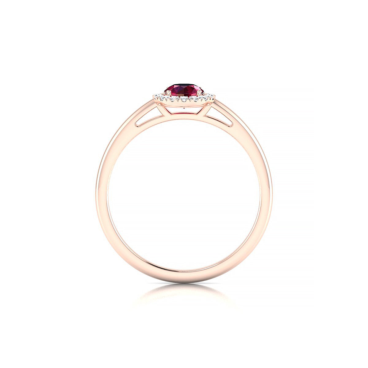 Solar | 18k Rose Gold 4.5 mm Round Ruby Ring