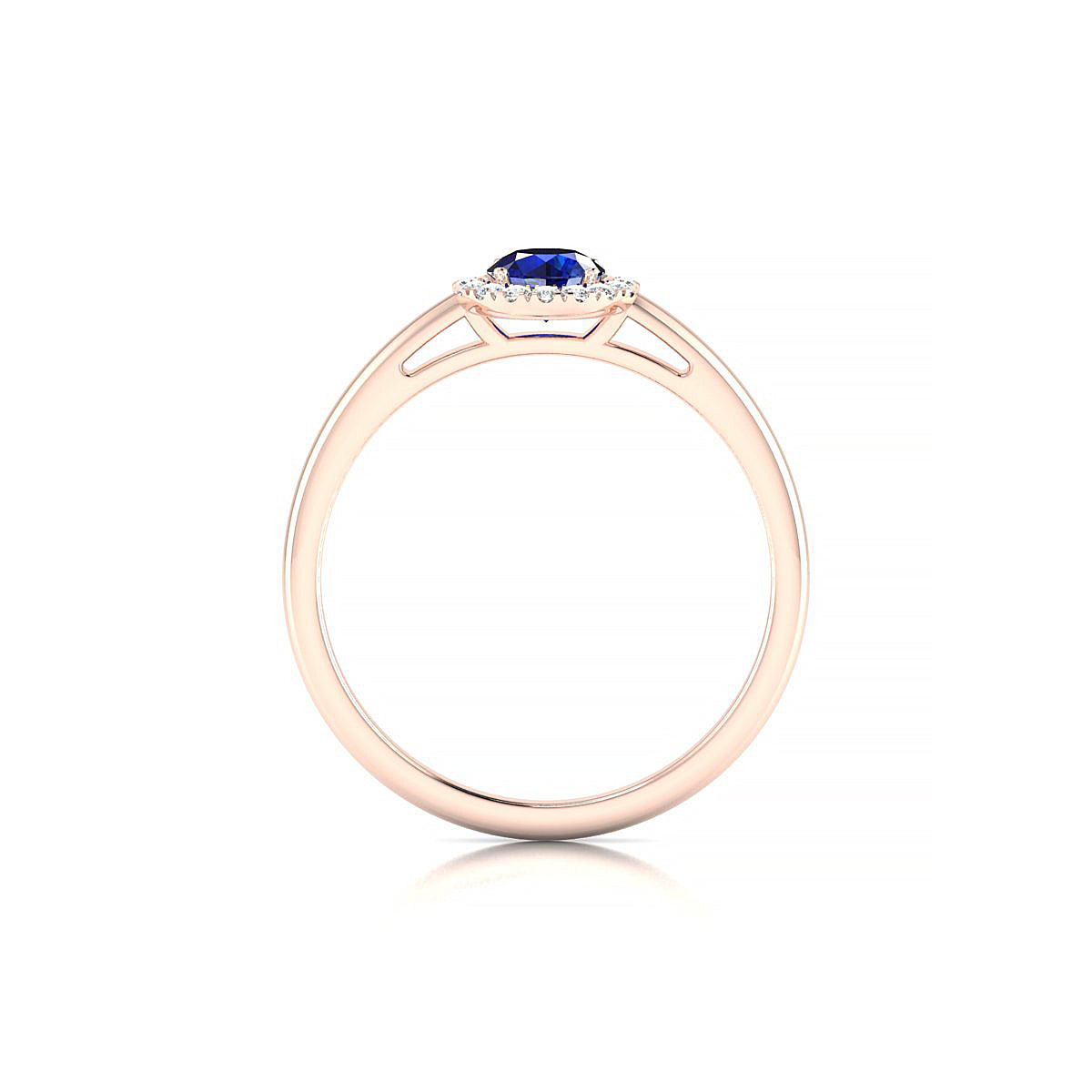 Solar | 18k Rose Gold 4.5 mm Round Sapphire Ring