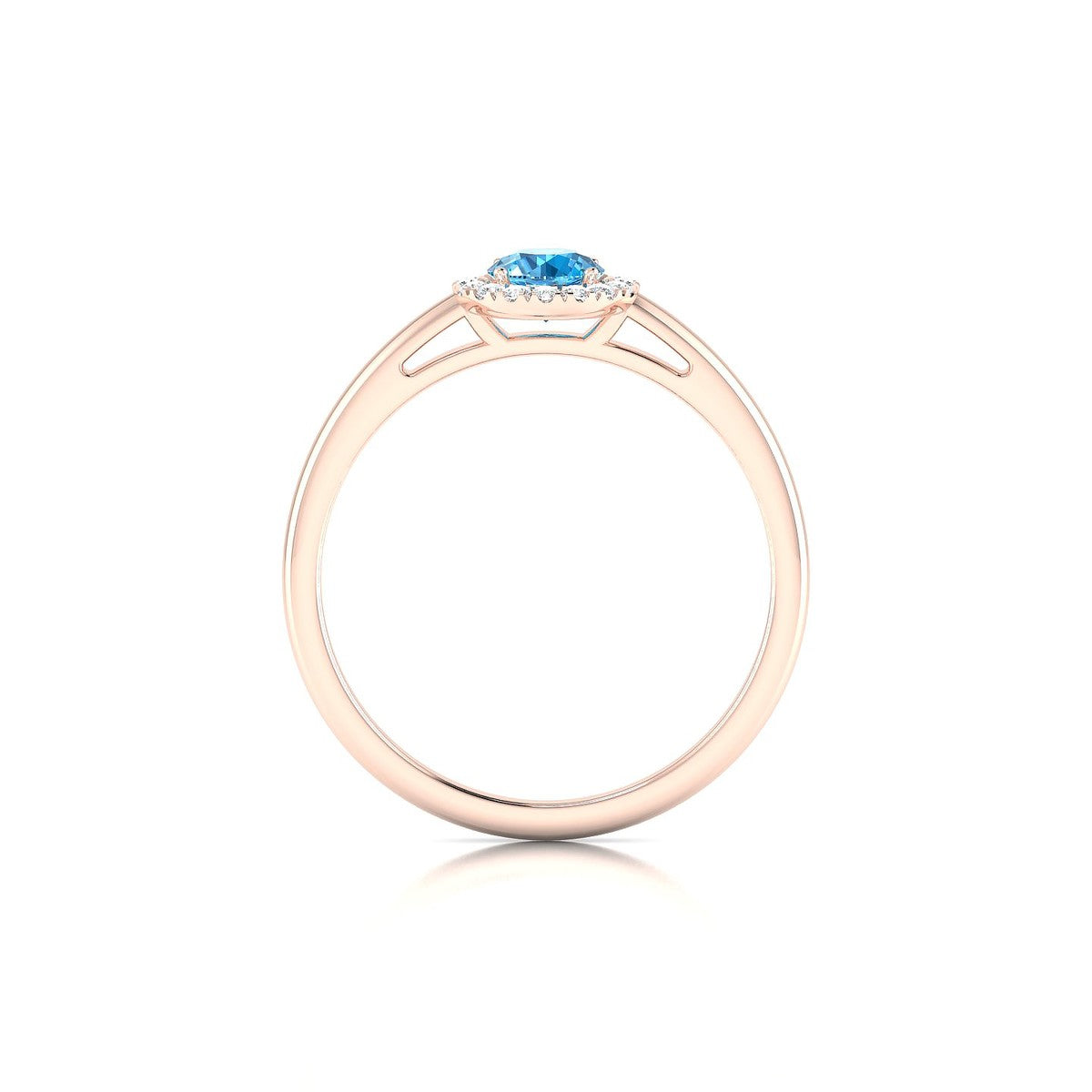 Solar | 18k Rose Gold 4.5 mm Round Topaz Ring