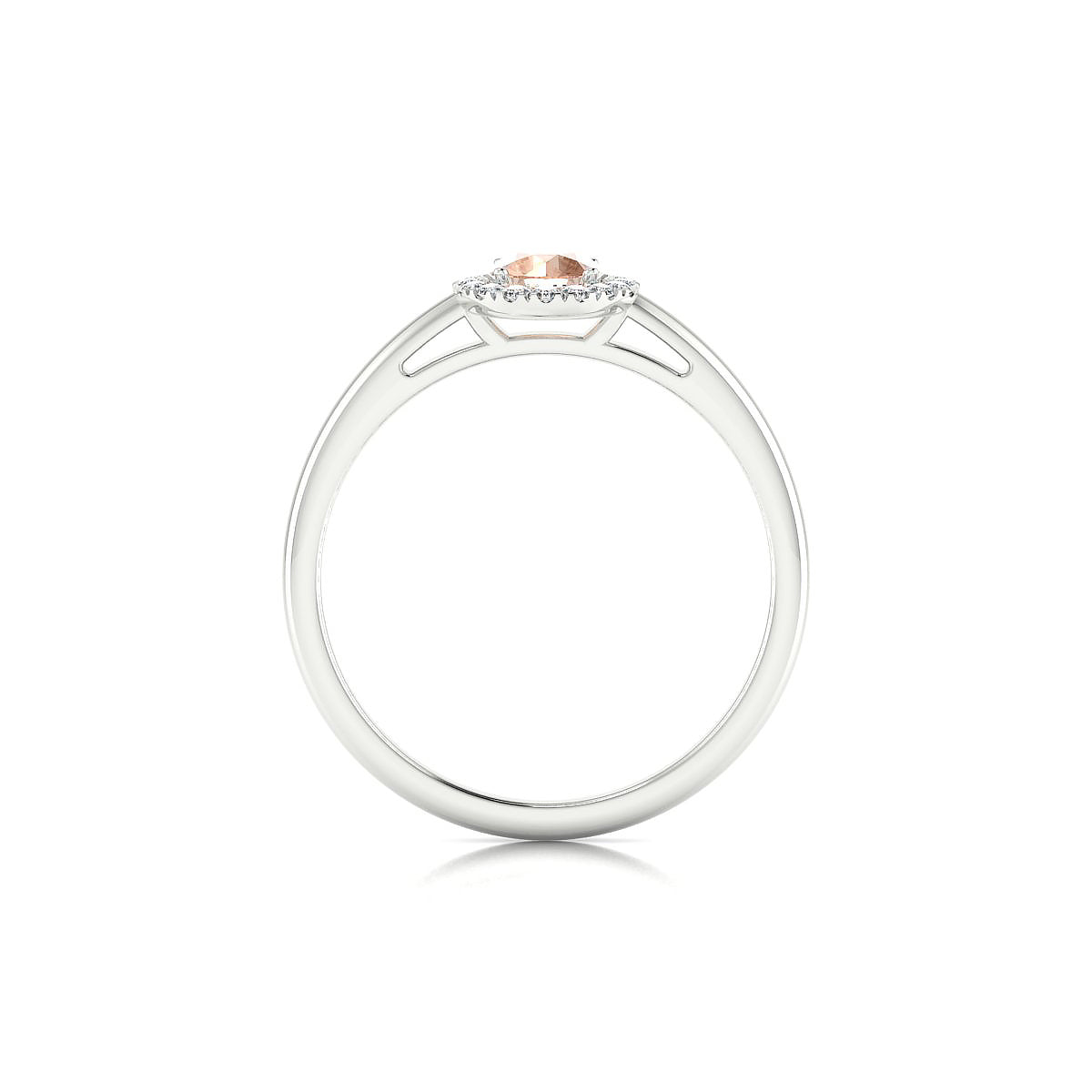 Solar | 18k White Gold 4.5 mm Round Morganite Ring