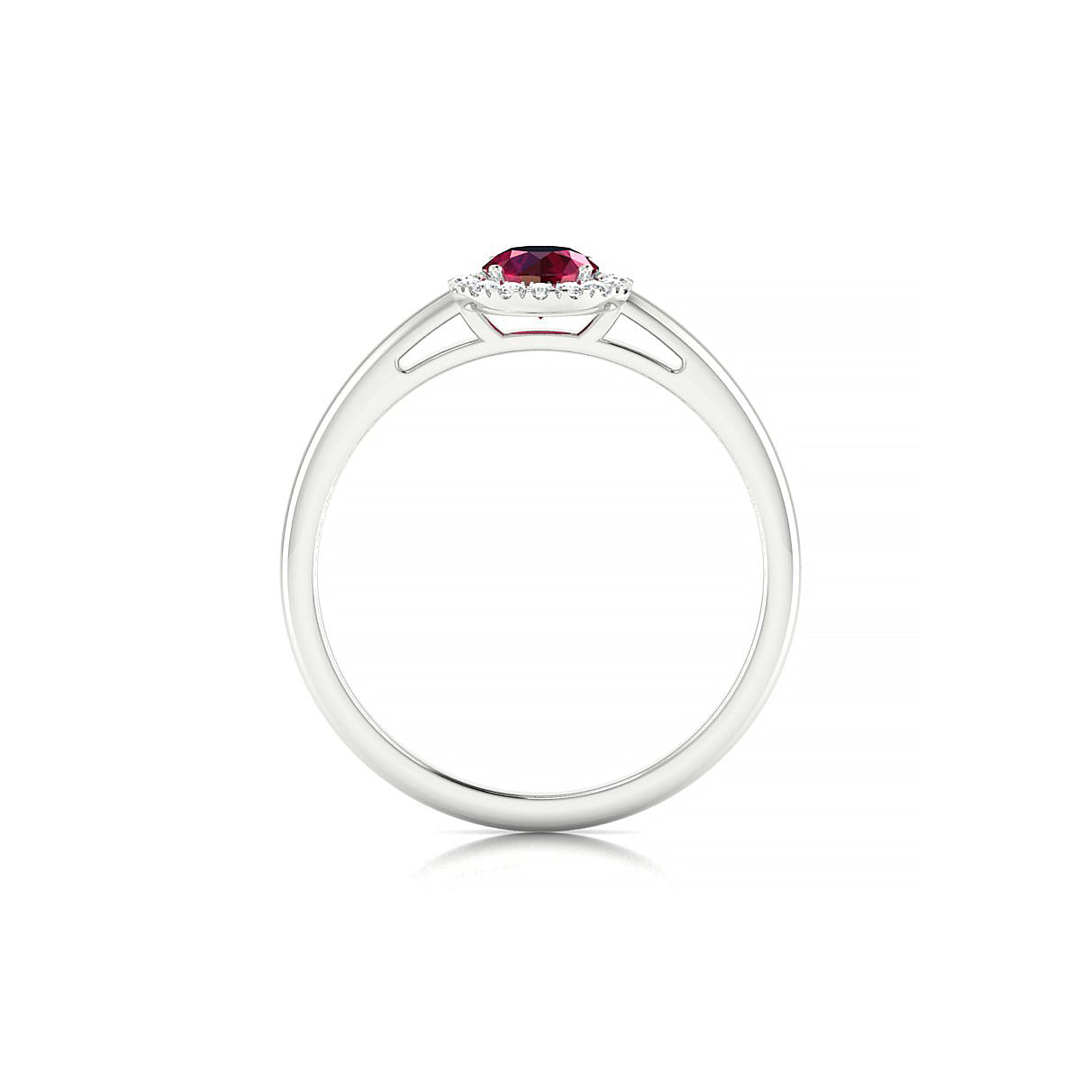 Solar | 18k White Gold 4.5 mm Round Ruby Ring