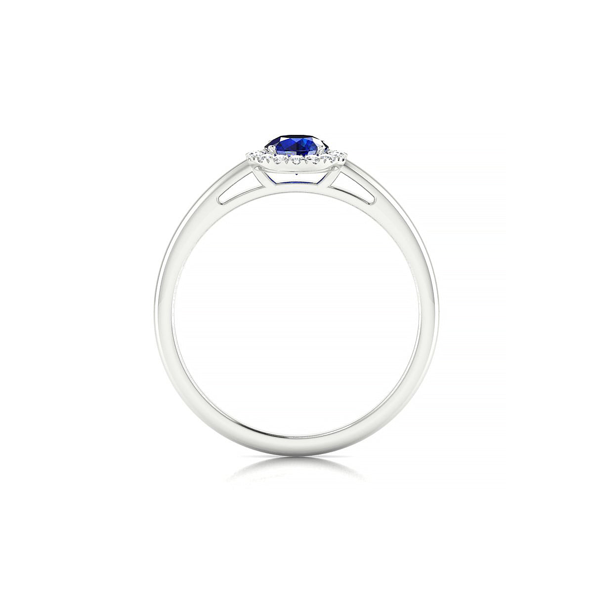 Solar | 18k White Gold 4.5 mm Round Sapphire Ring