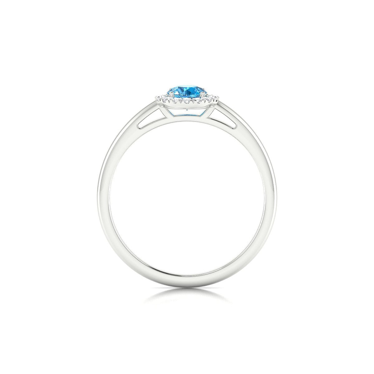 Solar | 18k White Gold 4.5 mm Round Topaz Ring
