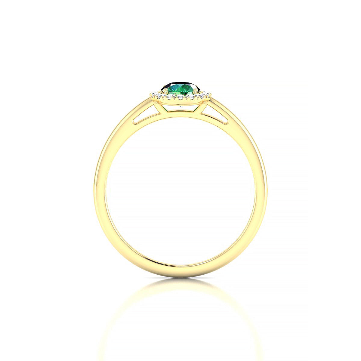 Solar | 18k Yellow Gold 4.5 mm Round Emerald Ring