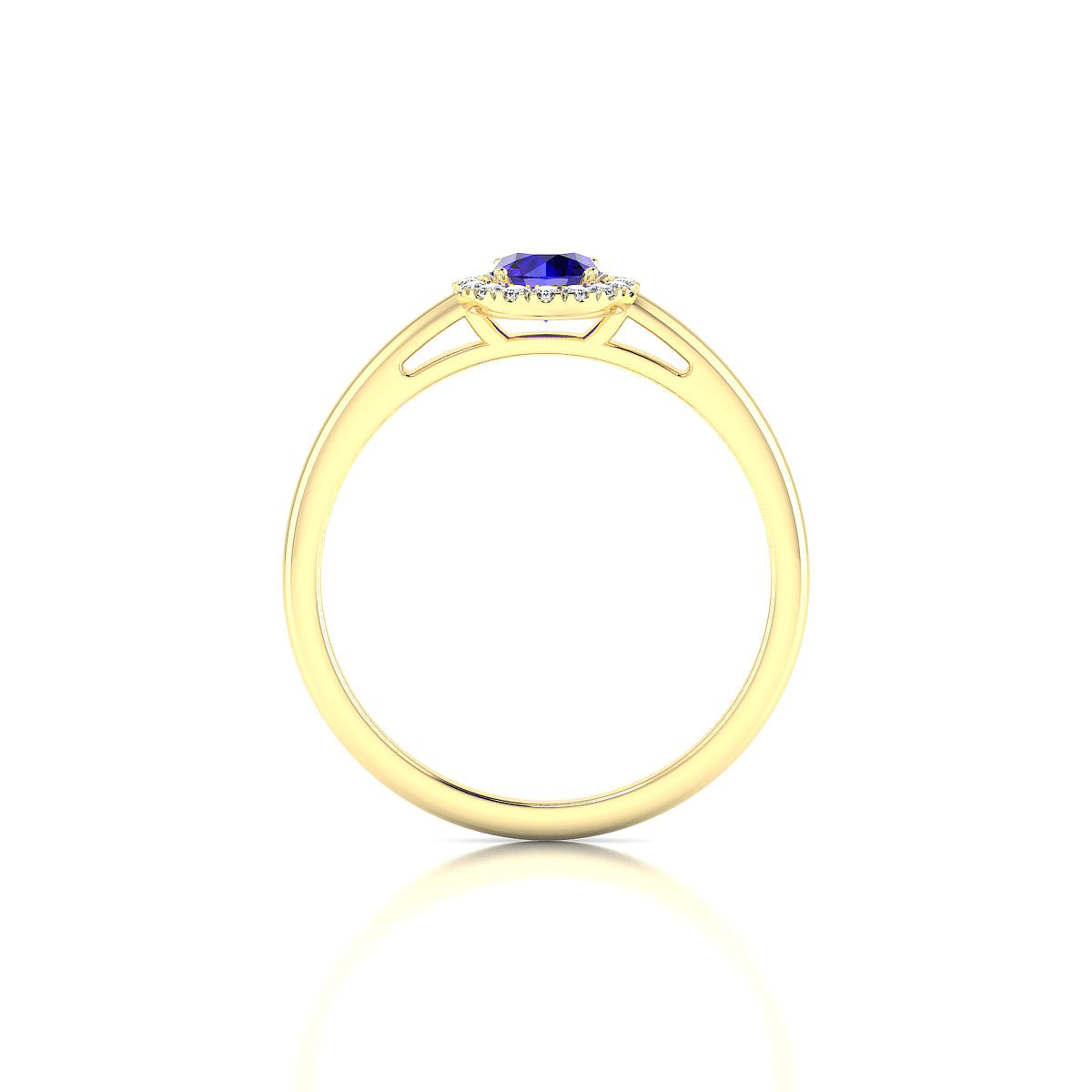 Solar | 18k Yellow Gold 4.5 mm Round Tanzanite Ring