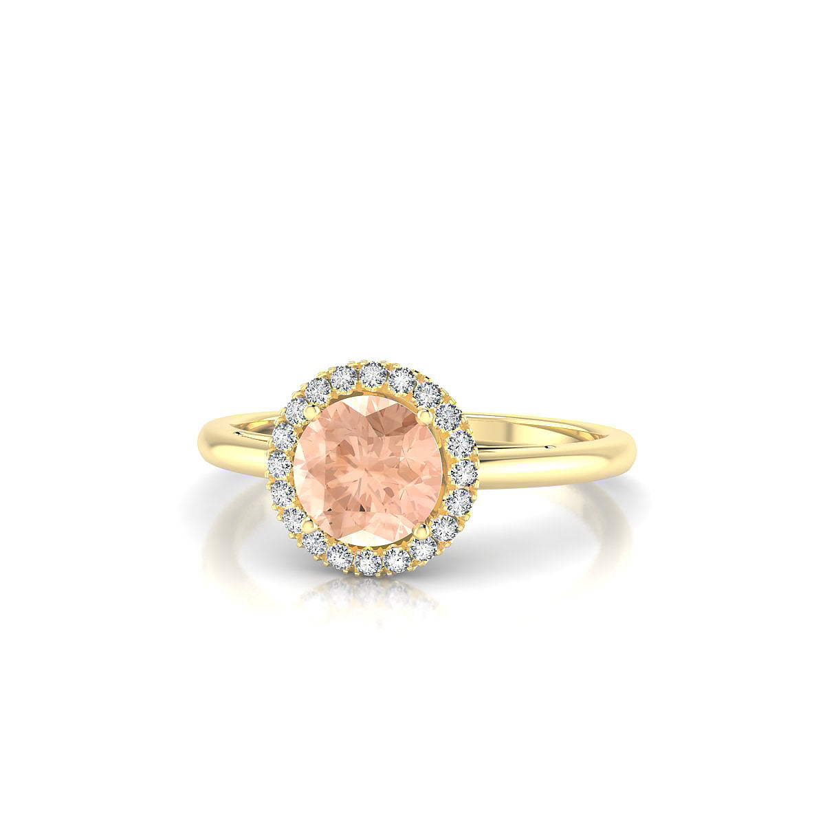 Solar | 18k Yellow Gold 6 mm Round Morganite Ring