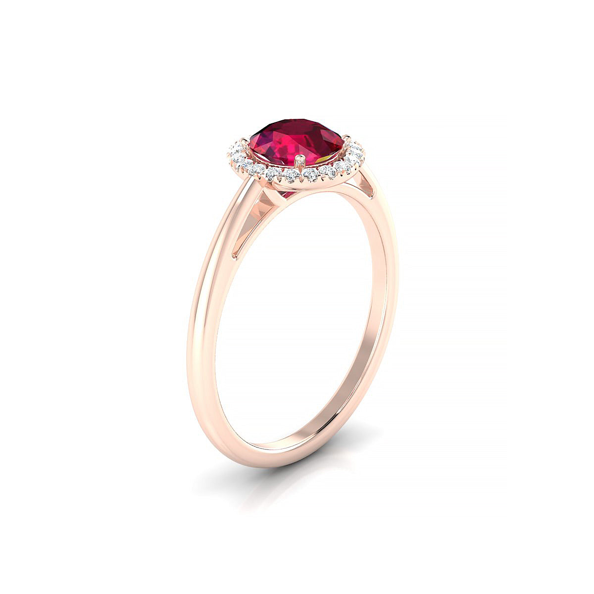 Solar | 18k Rose Gold 6 mm Round Ruby Ring