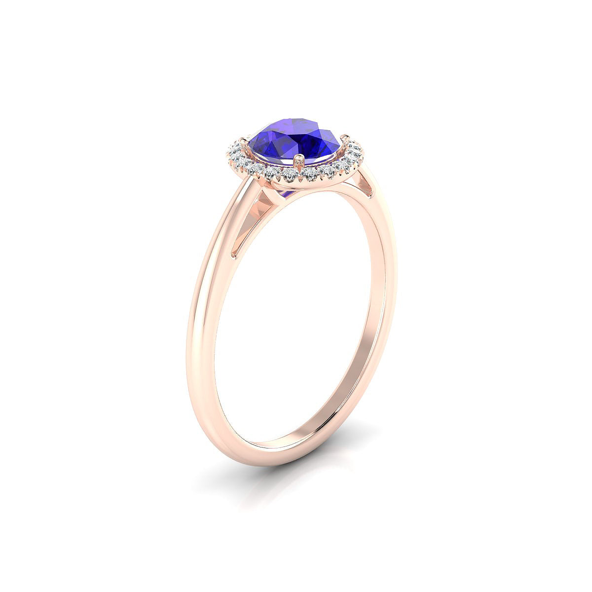 Solar | 18k Rose Gold 6 mm Round Tanzanite Ring