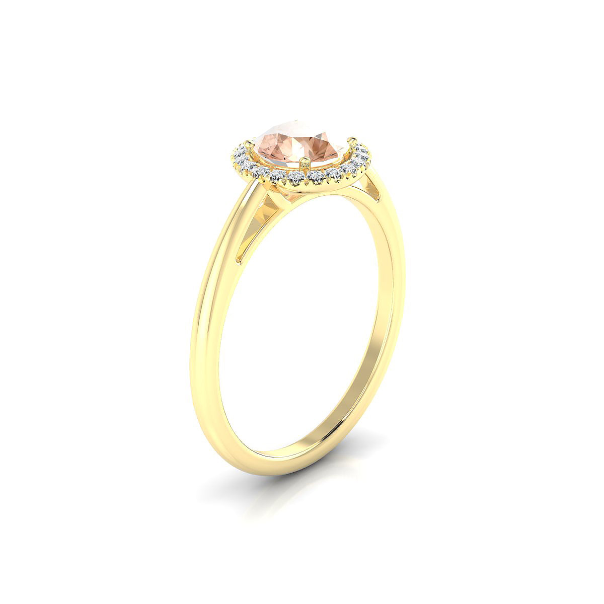 Solar | 18k Yellow Gold 6 mm Round Morganite Ring